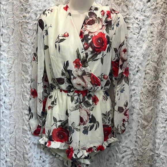 Floral Wrap Romper - Picture 1 of 2